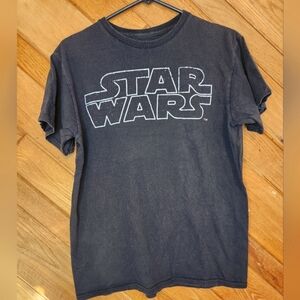 Star Wars black and white galaxy logo medium tshirt